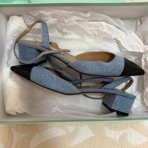 Aquazzura French Flirt - Denim and leather pumps